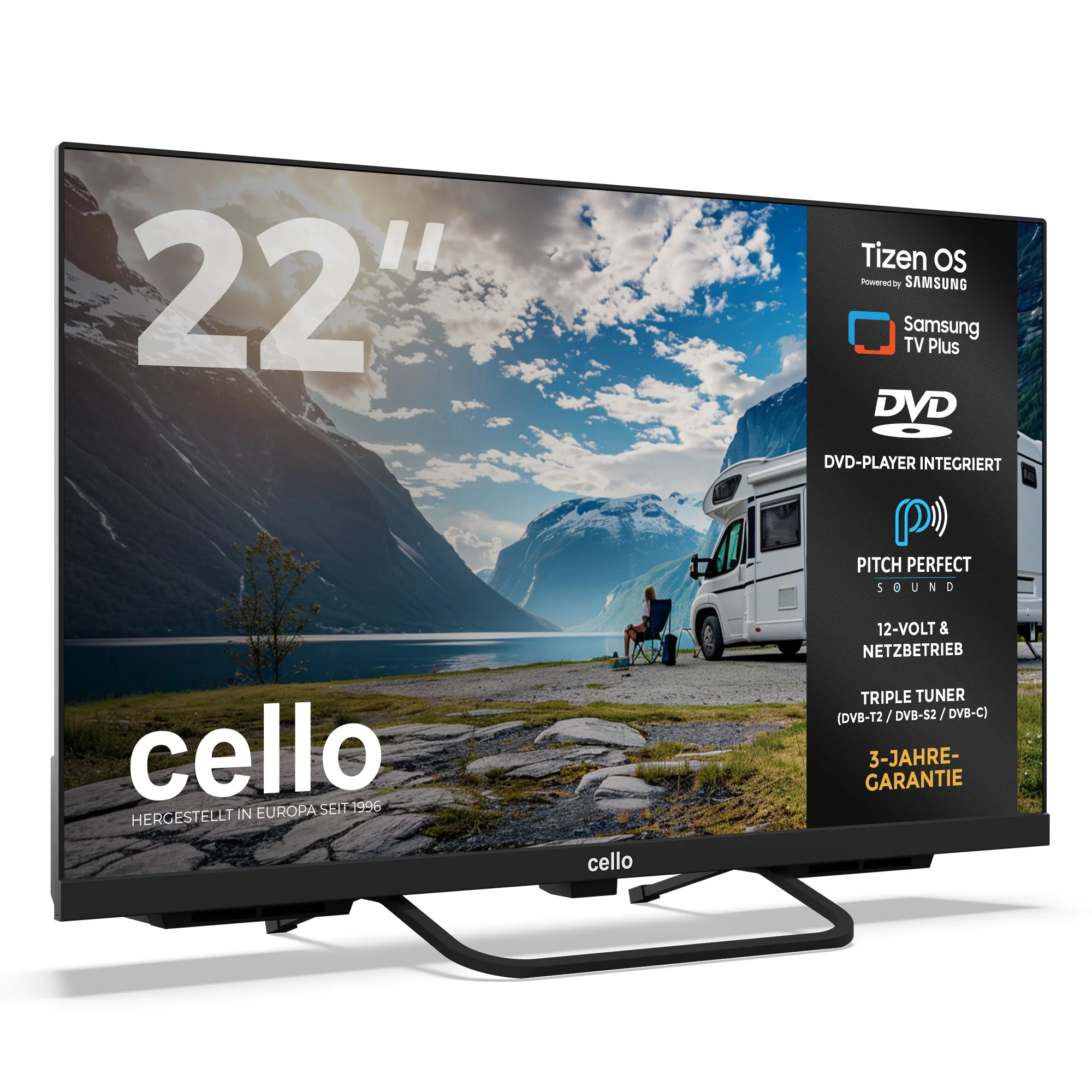 22 inch Smart Samsung Plus 12-Volt Traveller TV with DVD Player (DE) - Image 2