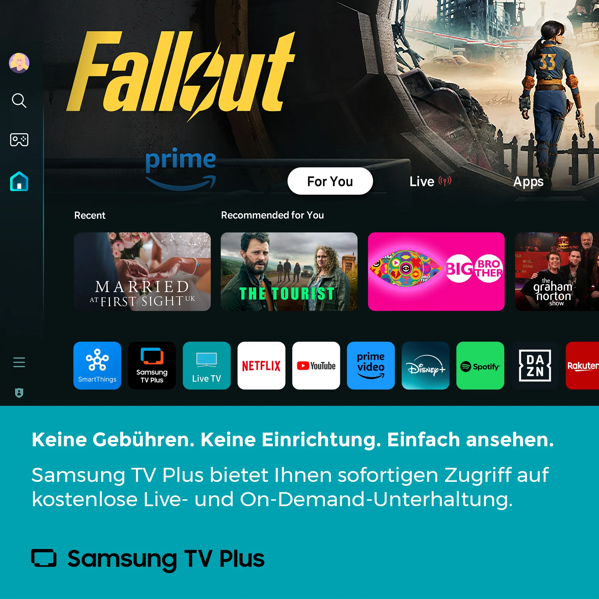 65 inch QLED 4K UHD Smart Samsung Plus TV with Frameless Bezel - Image 3