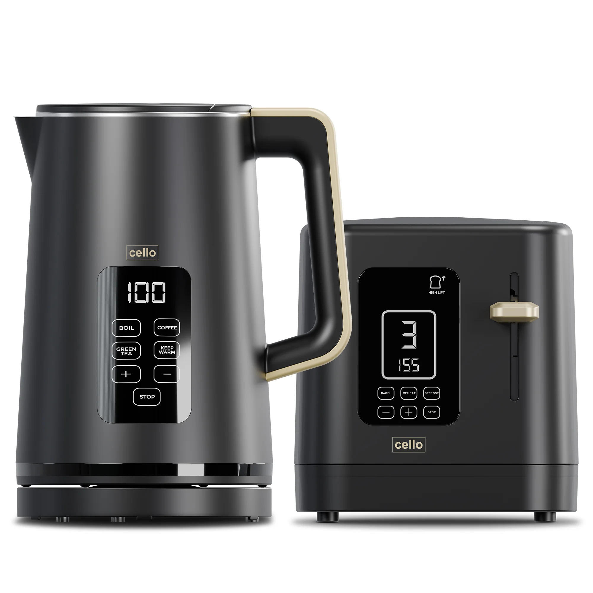 Breakfast Bundle - Digital Kettle + 2 Slice Toaster (DE)