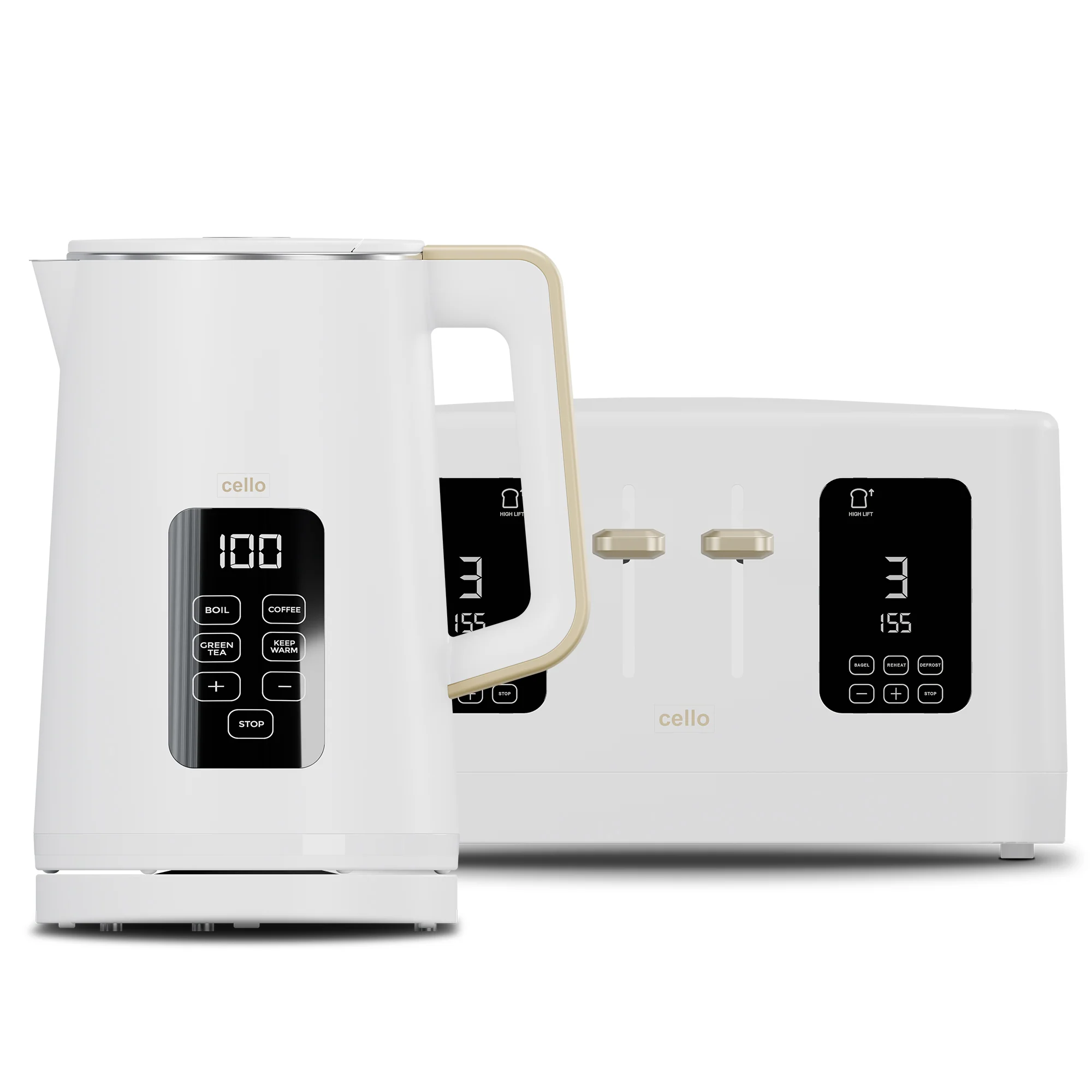 Breakfast Bundle - Digital Kettle + 4 Slice Toaster (DE)
