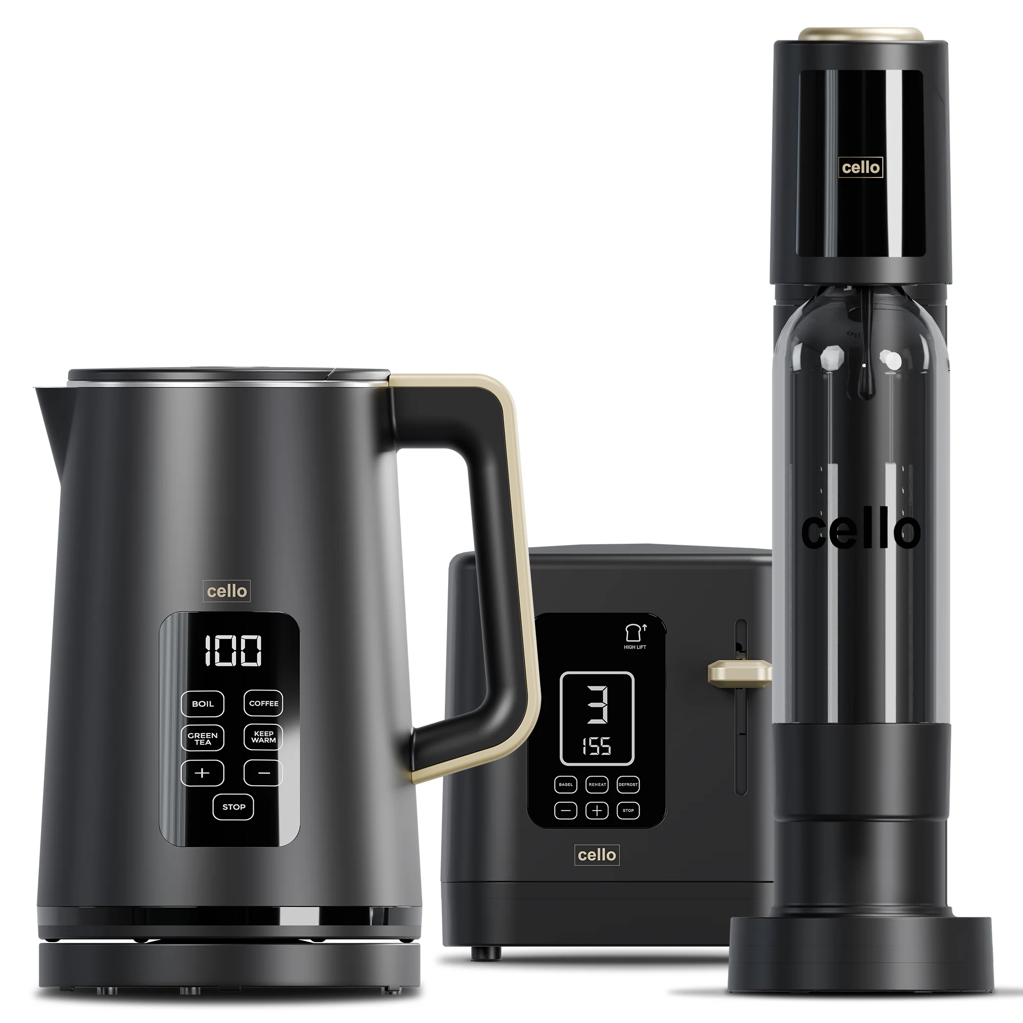 Refresh Bundle - Digital Kettle + 2 Slice Toaster + Soda Maker (DE)